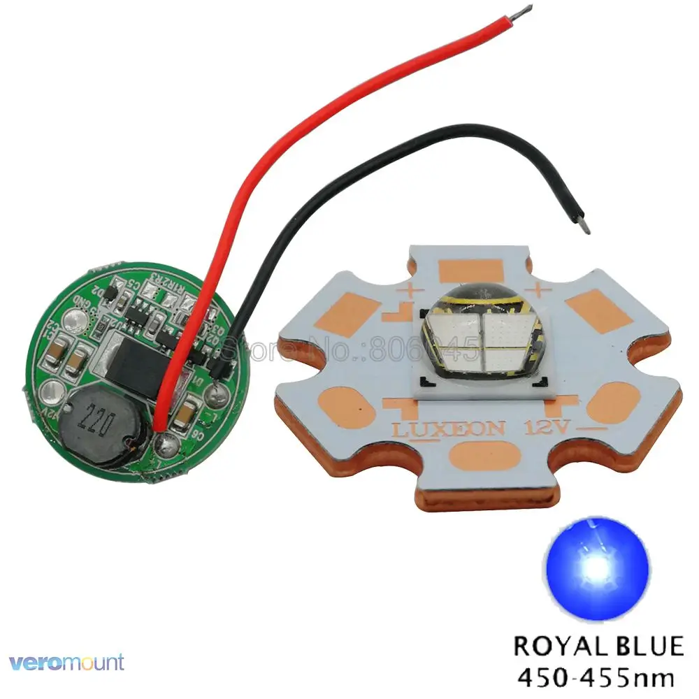 Светодиодная лампа высокой мощности Rebel Royal blue медная печатная плата с драйвером
