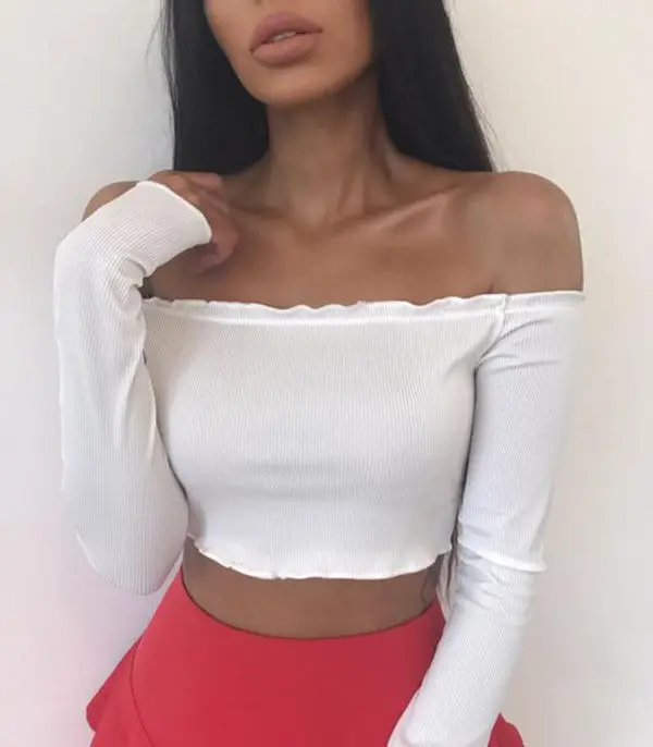 2017 сексуальный женский Повседневный свитшот с открытыми плечами топ модная