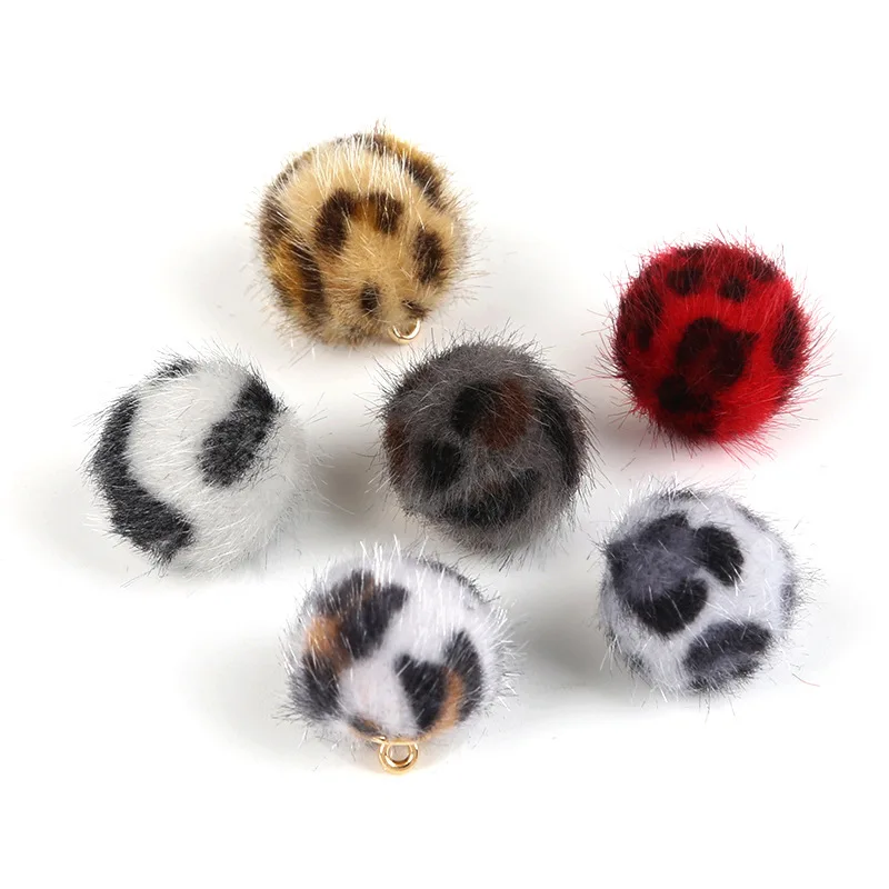 20 шт. цветные меховые шарики с леопардовым принтом|garment accessories|ball fur ballaccessories earrings |