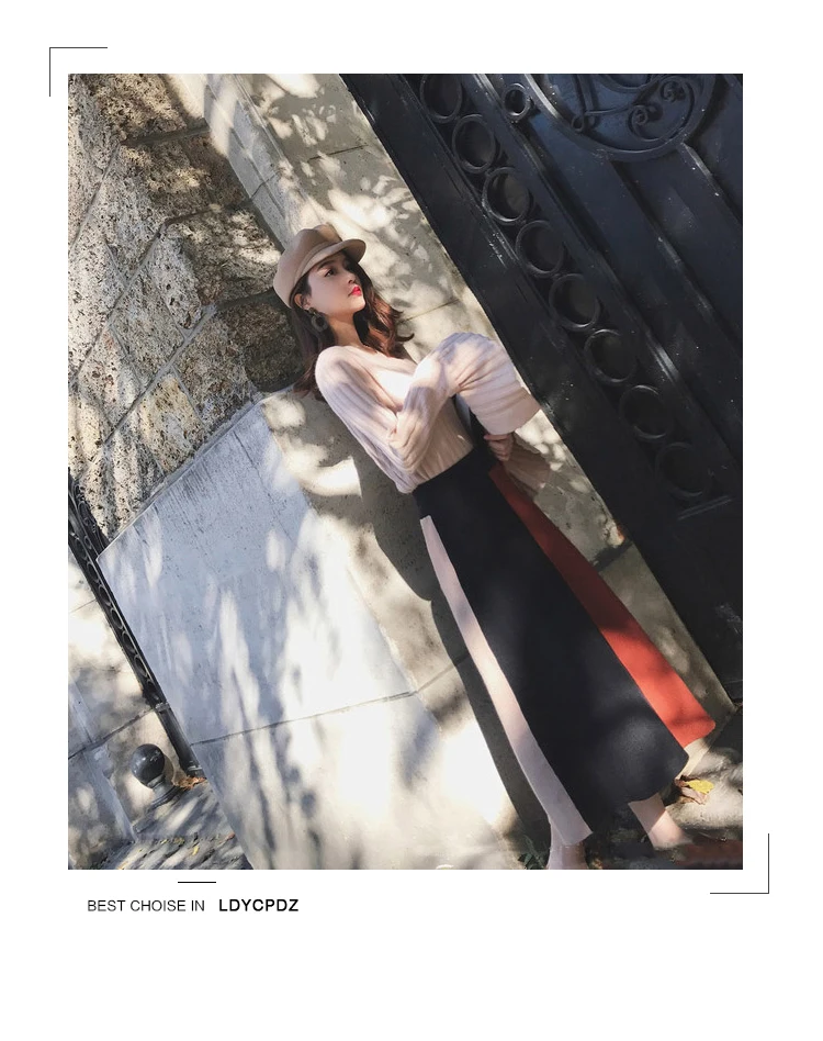 ZAWFL 2020 зимний женский комплект вязаный свитер юбка теплый однотонный из двух