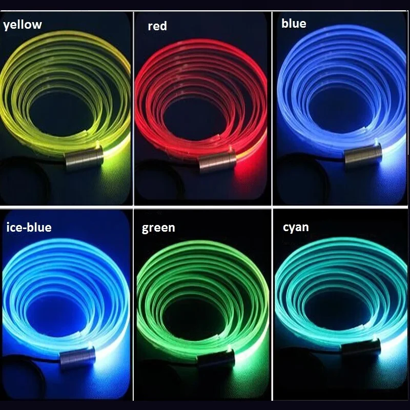 Мини светодиодный светильник 12 В RGB цвета и боковые светящиеся оптические волокна с юбкой различные цвета для украшения салона автомобиля