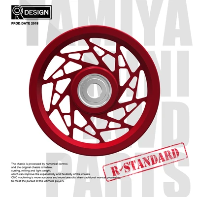 Алюминиевые красные безкольцевые ролики 19 мм для Tamiya Mini 4WD запчасти