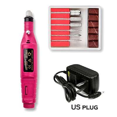 Red US Plug Высокое качество электрическая машинка для маникюра Полировочная пилка для нейл-арта красные, синие США ЕС Plug полировки ногтей машины аксессуар дизайн инструмент N20CL - Цвет: Red US Plug