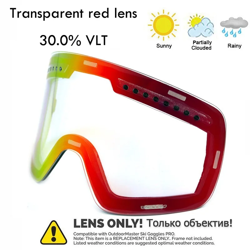 transparent red lens Зимние магнитные лыжные очки bolsfo с двойными линзами, защита от тумана UV400, очки для сноубординга для мужчин и женщин, маска для лица для верховой езды - Цвет: transparent red lens