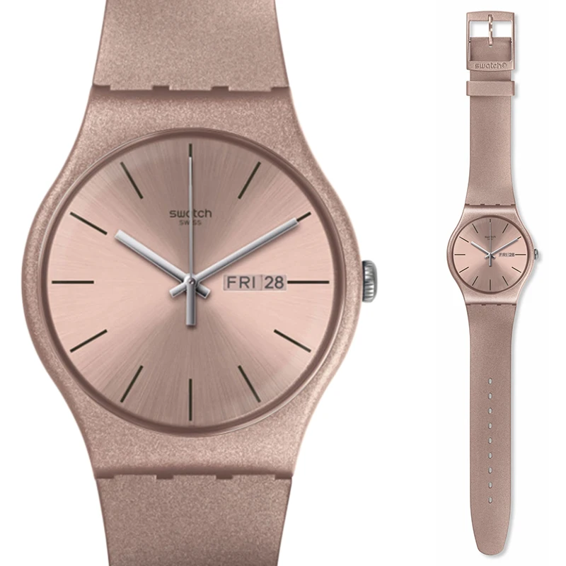 Часы swatch оригинальные цветные серии Простые Модные кварцевые часы SUOP704|Кварцевые