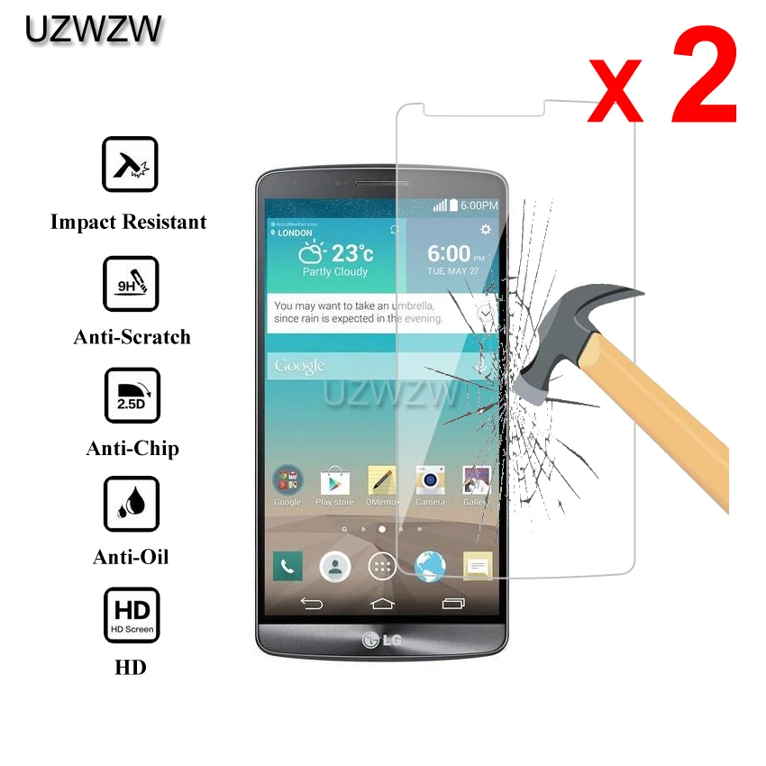 2 шт. для LG G3 D850 D851 D852 D855 LS990 F400S VS985 2.5D закаленное Стекло Защитная стеклянная пленка для экрана для LG G3 Стекло