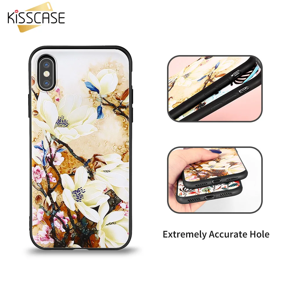 Чехол KISSCASE с тиснением для IPhone X XR XS XSMAX 7 8 6S мягкий TPU чехол iPhone Plus 6 MAX |
