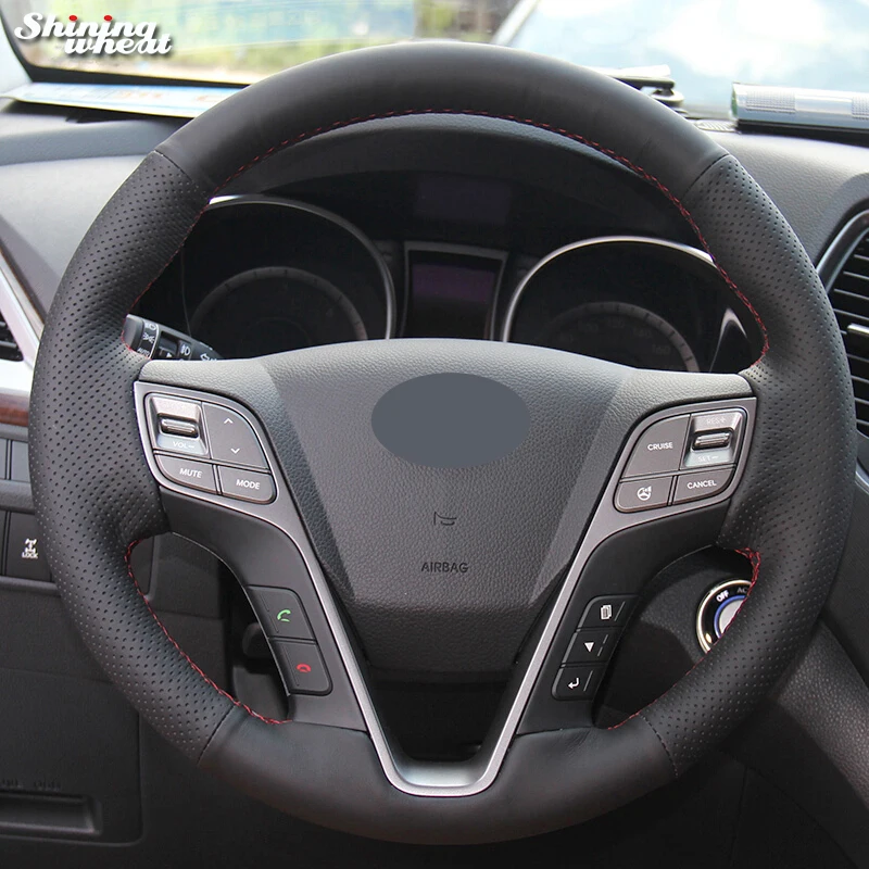 Чехол на руль BANNIS из натуральной кожи для Hyundai Santa Fe 2013-2015 | Автомобили и мотоциклы