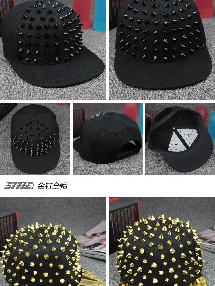 Шипами заклепки ногтей ручной работы змеиной кожи роскошные брендовые Snapback для женщин мужчин белый черный новинка бейсболка Шляпы