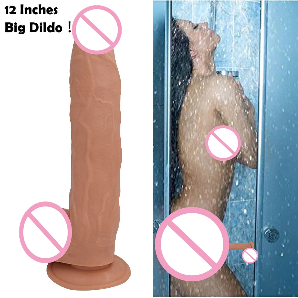 12 ”гибкий большой фаллоимитатор реалистичный Мужской пенис на присоске мужской