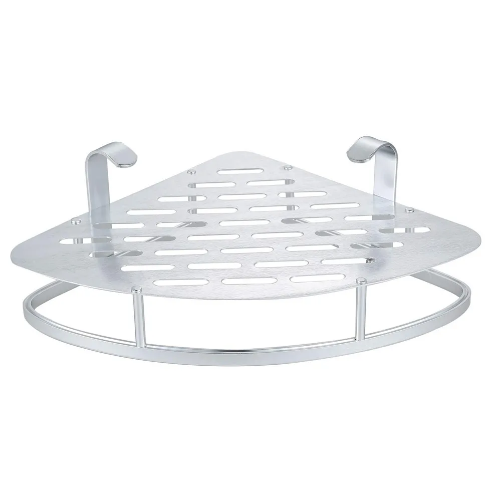 Bright Silver Shower Caddy Bathroom Shelf 1 layer for Shampoo Wall Mounted Basket etagere salle de bain murale banheiro | Обустройство