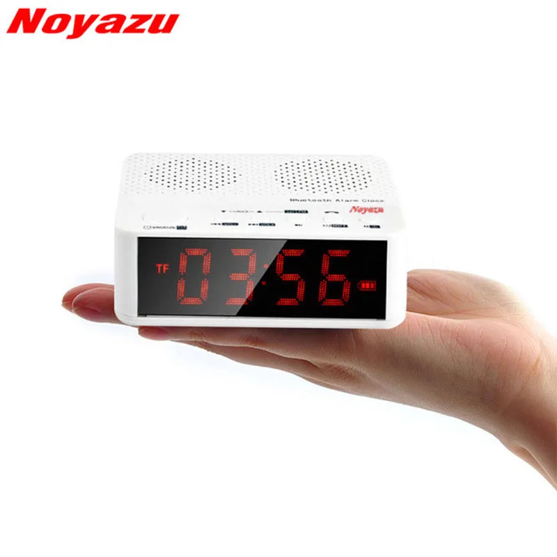 Noyazu Bluetooth Беспроводной Динамик со светодиодной Дисплей Будильник FM Радио