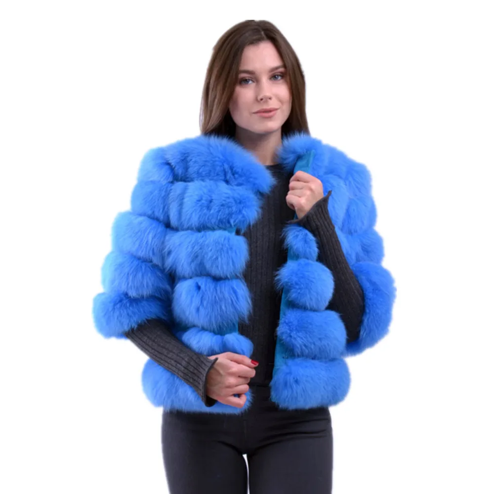 Модные зимние женские короткие пальто TOPFUR стандартные из натурального меха