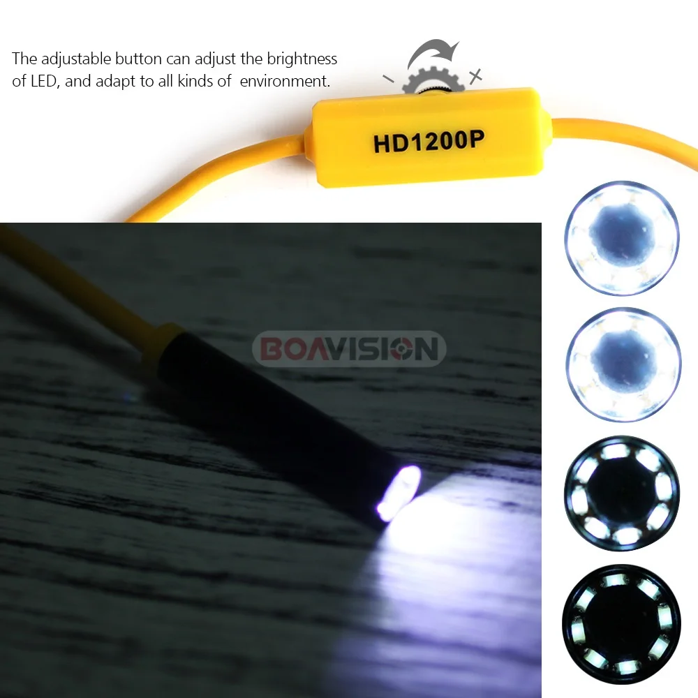 Full HD 1200P 2MP Wi-Fi эндоскоп камера беспроводная 8 мм 8 светодиодный жесткий Змеиный кабель Водонепроницаемый USB бороскоп камера iOS Android использование