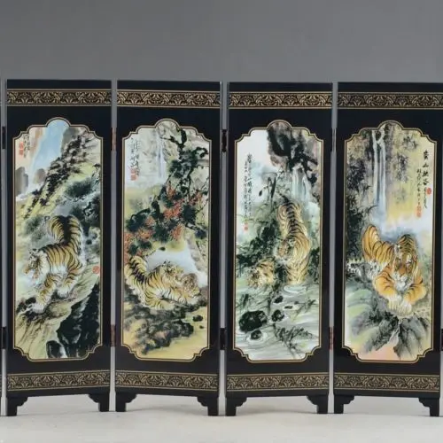 (Mini) изысканный китайский классический лак для живописи декоративный складной