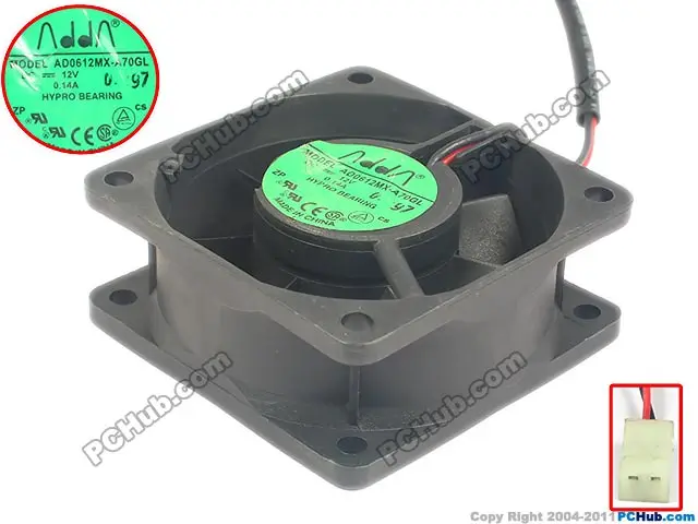 Охлаждающий вентилятор для сервера ADDA AD0612MX-A70GL T DC 12 В 0.14A 60x60x10 мм