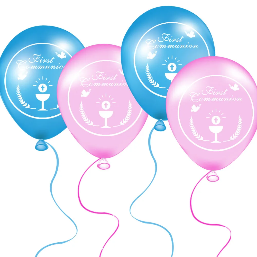 mix pink blue 200 шт. первый Святое Причастие Шарики, розовый Первое причастие воздушный шар, Decoracion de Primera Comunion, для мальчиков и девочек 1st Причастие Декор - Цвет: mix pink blue