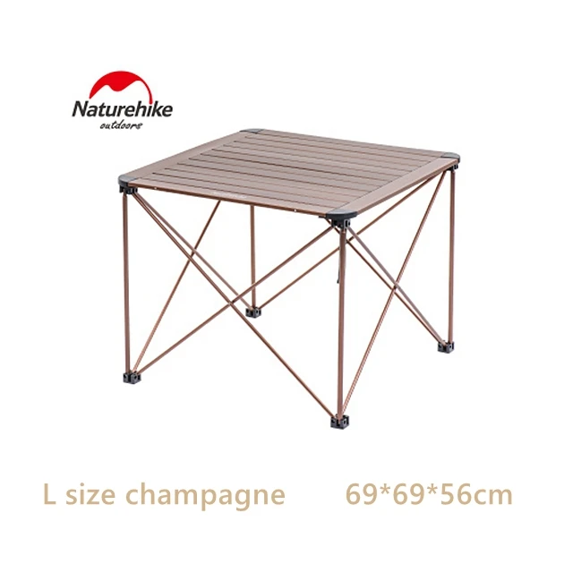 L champagne Портативный уличный походный раскладной стол из алюминиевого сплава NatureHike для чая - Цвет: L champagne