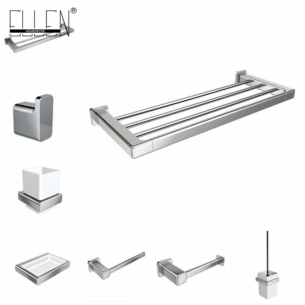 Латунный набор аксессуаров для ванной Полка полотенец стеклянные полки
