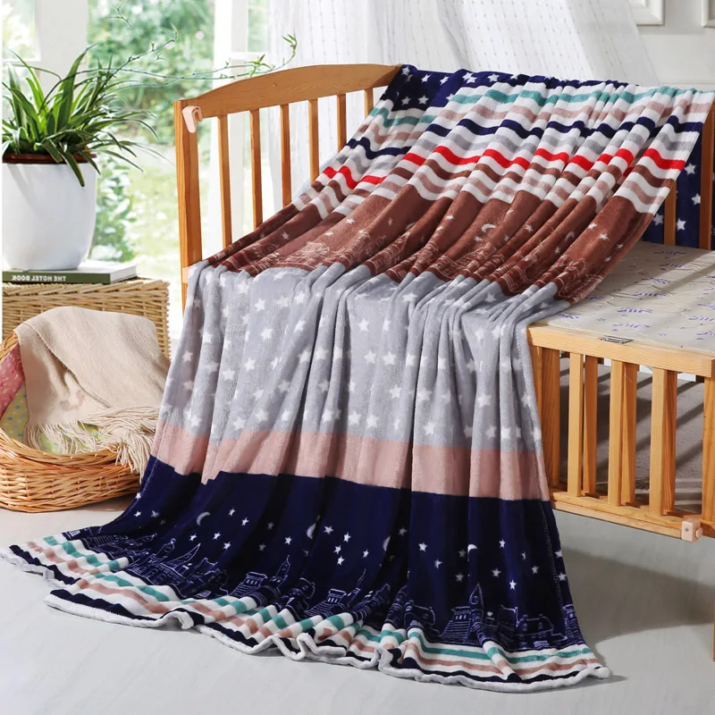 200 g thickened warm skincare printed flannel blanket super soft comfortable sheets winter cover leg office nap small | Дом и сад