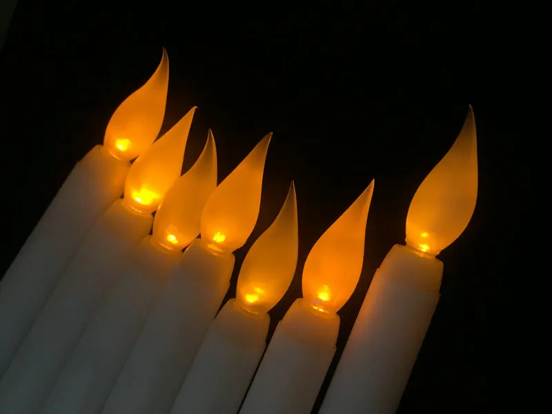 36pcs Remote controlled battery operated flameless Led taper candle lamp candlestick Xmas wedding table Church Bar decor 28cm(H) |