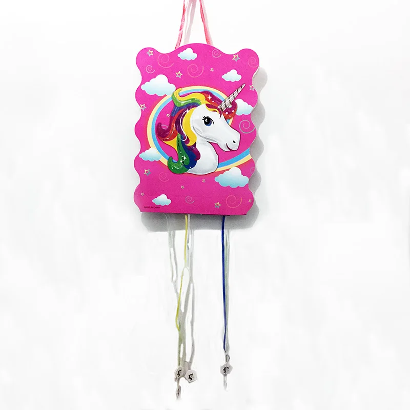 Unicorn Мультфильм герой Pinata мультфильм дизайн бумажная Складная пиньята для детей с днем рождения вечерние принадлежности украшения - Цвет: Unicorn