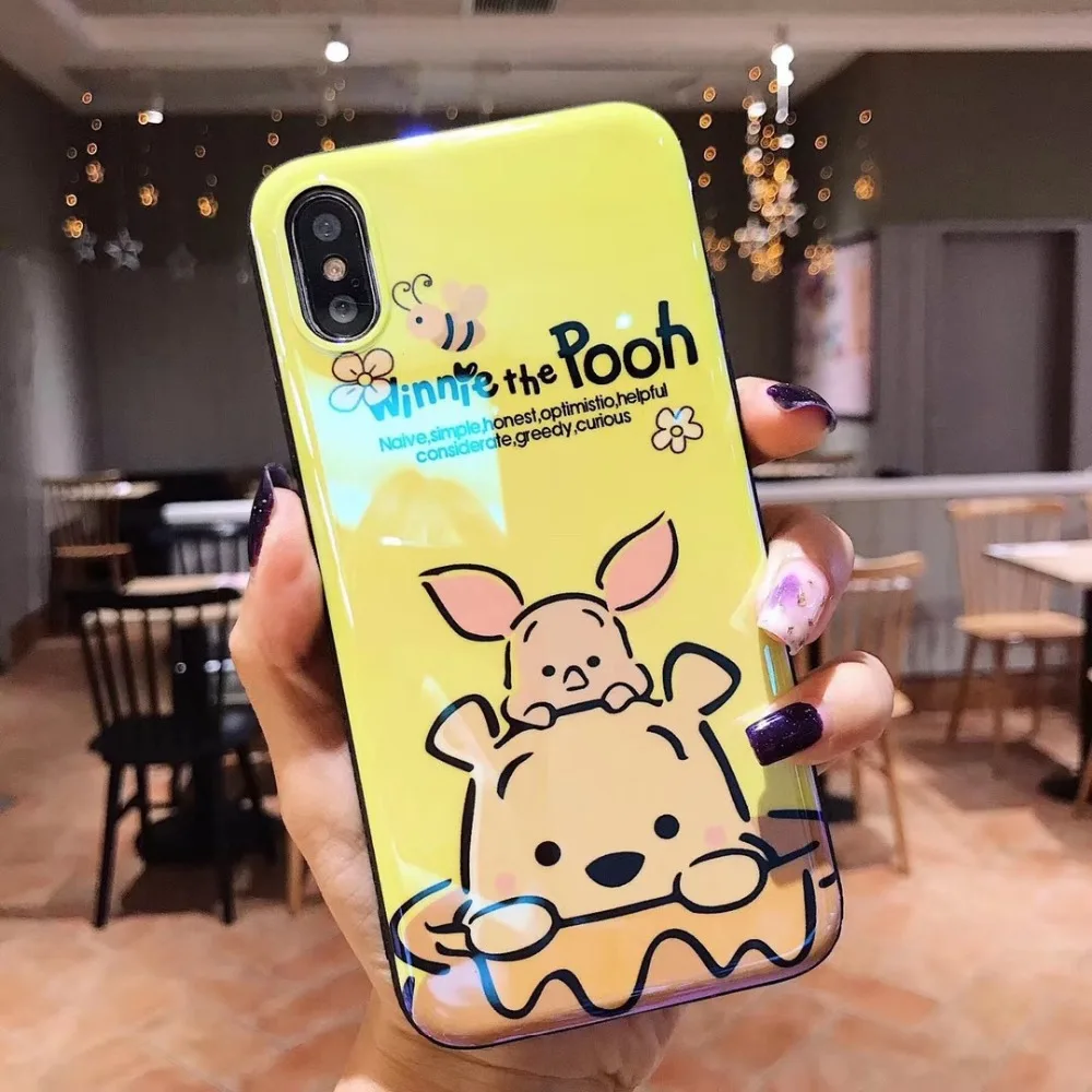 ZMASI Blue-ray Winnie Case Fundas for iPhone 7 8 6 6s Plus Phone Bag Cases X XR XS Max Cover Soft Smooth Capa |