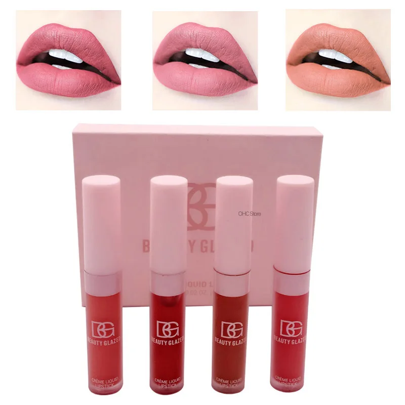 Набор блеска для губ нюдовые кремовые Жидкие помады водостойкий металлический