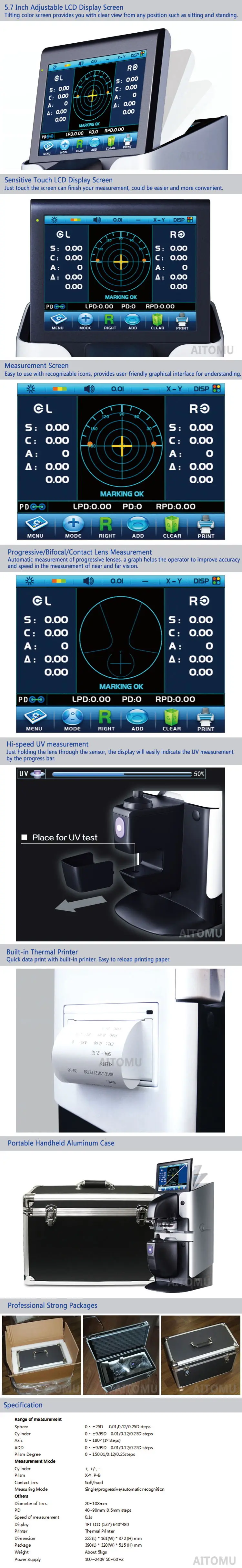 Цифровой Lensmeter Авто lensoter JD-2600B