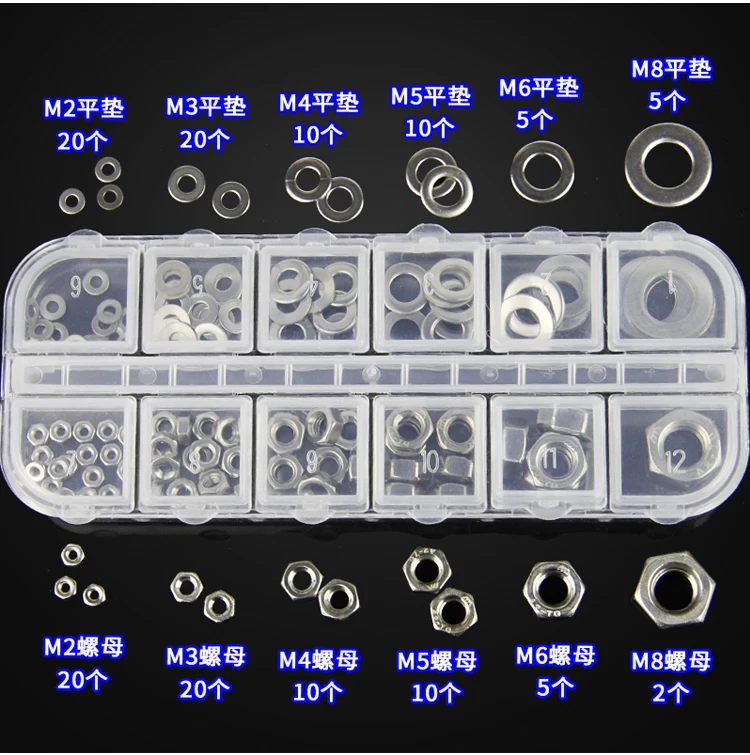 

[M2-M8] 304 stainless steel small flat mats, nuts gaskets, gaskets, screw cap sets, small bo