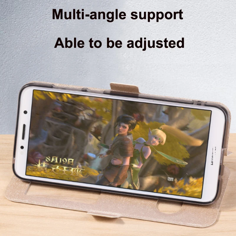Флип чехол из искусственной кожи с открытым окном для Huawei Honor 7 play телефона Enjoy 8 lite
