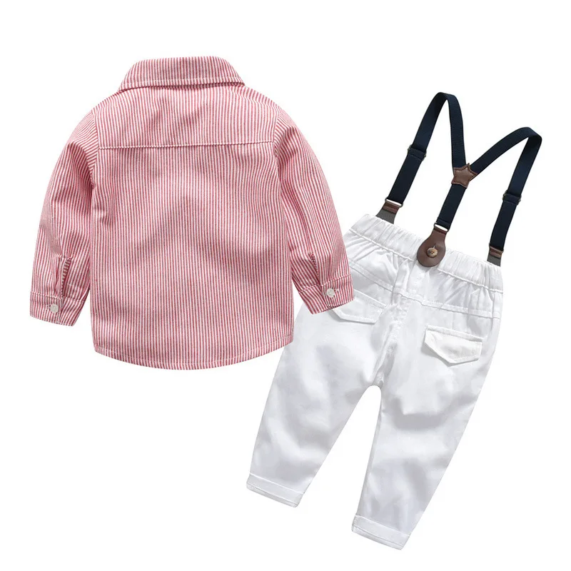 Children Clothing 2019 Autumn Boys Clothes Shirt+White Pants 4pcs Outfit Kids Boy Suit Set For Toddler Sets | Детская одежда и