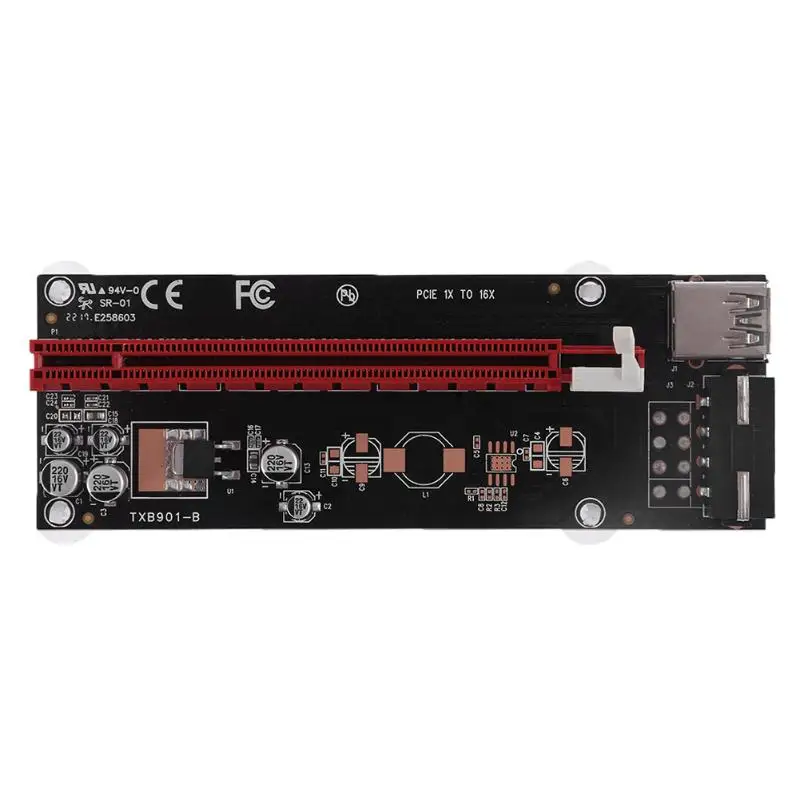 PCIE PCI E Экспресс 1x до 16x Райзер карта адаптер 4Pin USB 3 0 Удлинительный кабель