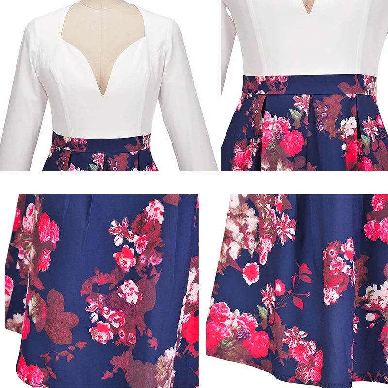 Ruiyige Spring Summer Floral Mini Dress Long Sleeve V-neck Print Casual Dresses Party Lady Plus Size Sexy Beach Vestidos | Женская