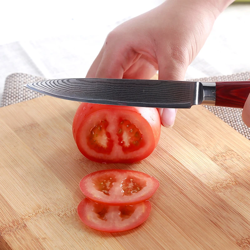 Кухонный нож из дамасской стали с деревянной ручкой 5 дюймов|knife vg10|knife titaniumknives sell |