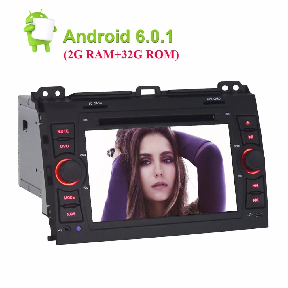 2 г + 32 4 ядра DIN Android 6.0.1 Car Радио стерео для Toyota Prado 2008-2011 7 дюймов 1024*600 Автомобильный
