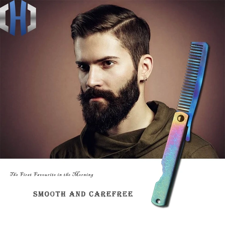 

Расческа из титана, расческа для бороды, портативная уличная бритва, расческа, крутые уличные инструменты для самообороны