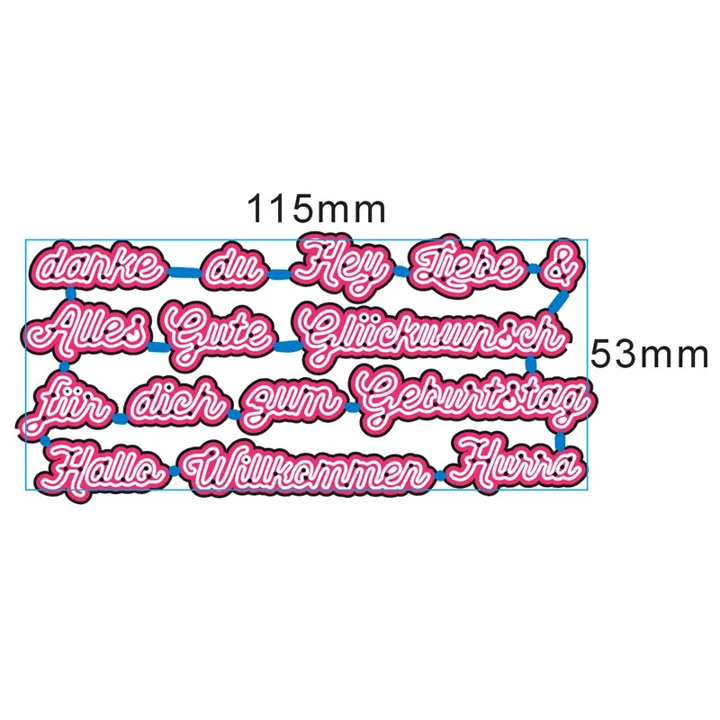 Немецкое слово металлические штампы для скрапбукинга Украшение альбома с