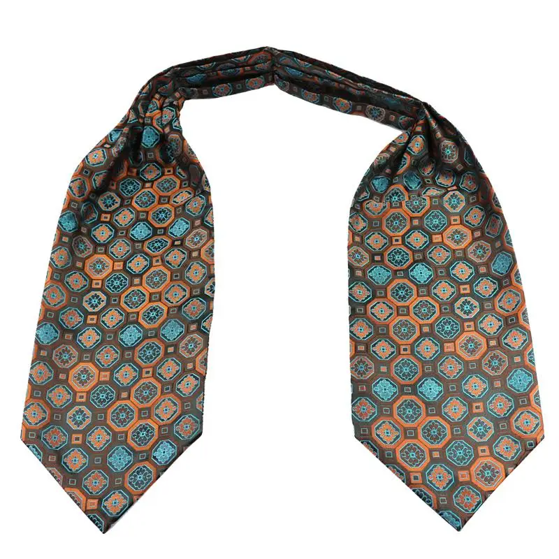 Men Vintage Polka Dot Wedding Formal Cravat Ascot Scrunch Self British style Gentleman Polyester Silk Neck Tie Luxury