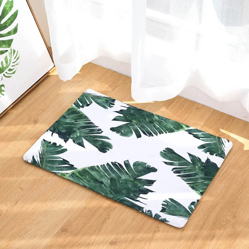 Comwarm прямоугольные летние зеленые растения Коврик для ванной комнаты