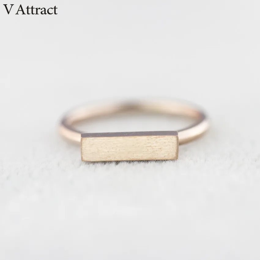 V привлечь 10 шт. минимализм Bague розовое золото Нержавеющая сталь Панк плоское