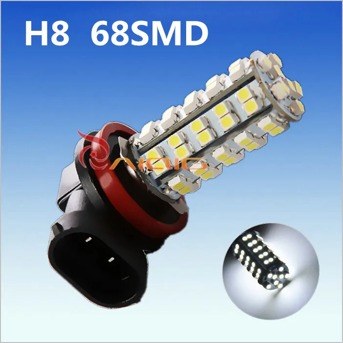 H8 чистый белый 68 SMD светодиодный фонарь для вождения автомобиля автомобильная