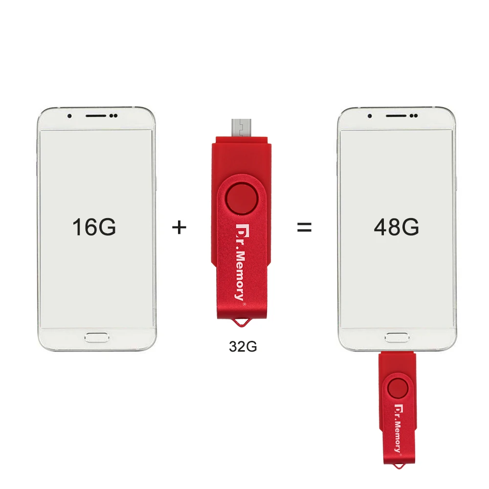64 Гб металлическая OTG карту флэш памяти с интерфейсом usb металла Каблук 16 для Android