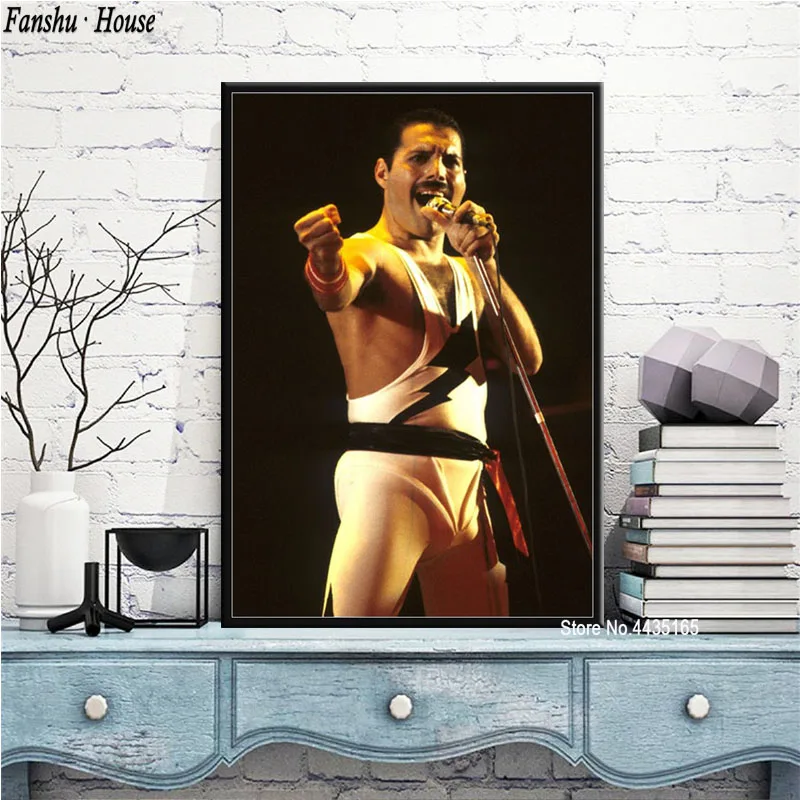 Зеленый Плакат Freddie Mercury, богемная Рапсодия, Настенная картина, печать на холсте, живопись для гостиной, украшение дома - Цвет: Зеленый