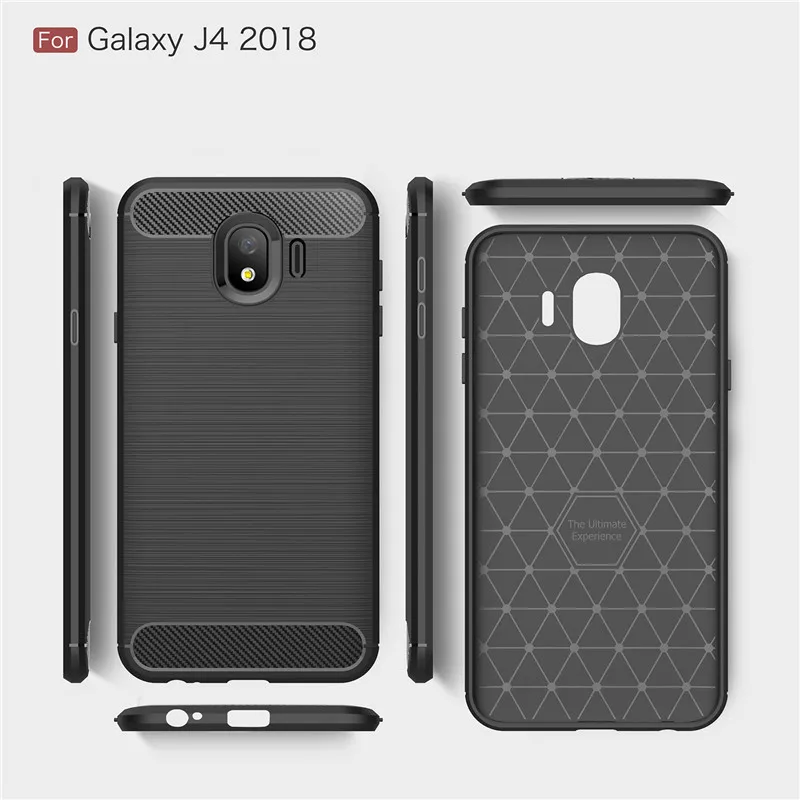 Мягкий силиконовый чехол для Samsung Galaxy J4 2018 J400F мягкий из углеродного волокна чехлы