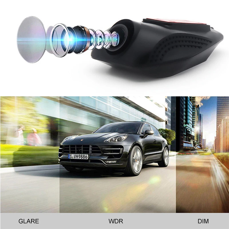 1080P hd Wi Fi 170 градусов Широкий формат объектив Автомобильный Камера автомобильные