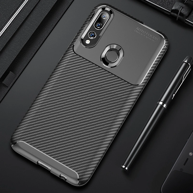 Armor Case For Huawei Y9 Prime 2019 Carbon Fiber Full Protection Soft silicone TPU Back Cover |