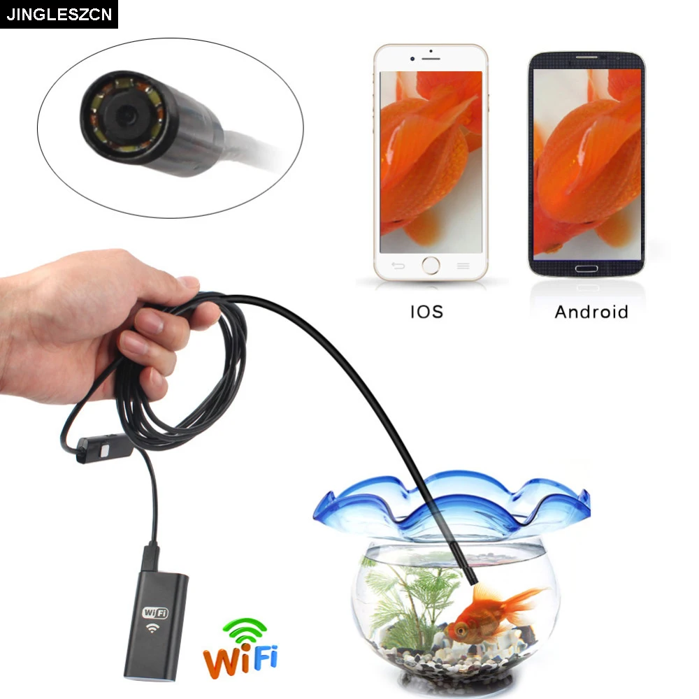 Wi Fi эндоскоп камера мини водостойкий жесткий кабель Инспекционная мм 8 М 1 10 м USB