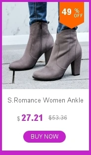 S. Romance/женские ботинки, большие размеры 34-43 модные зимние ботинки с круглым носком женские зимние сапоги до колена без шнуровки женская обувь черный, белый цвет, SB163
