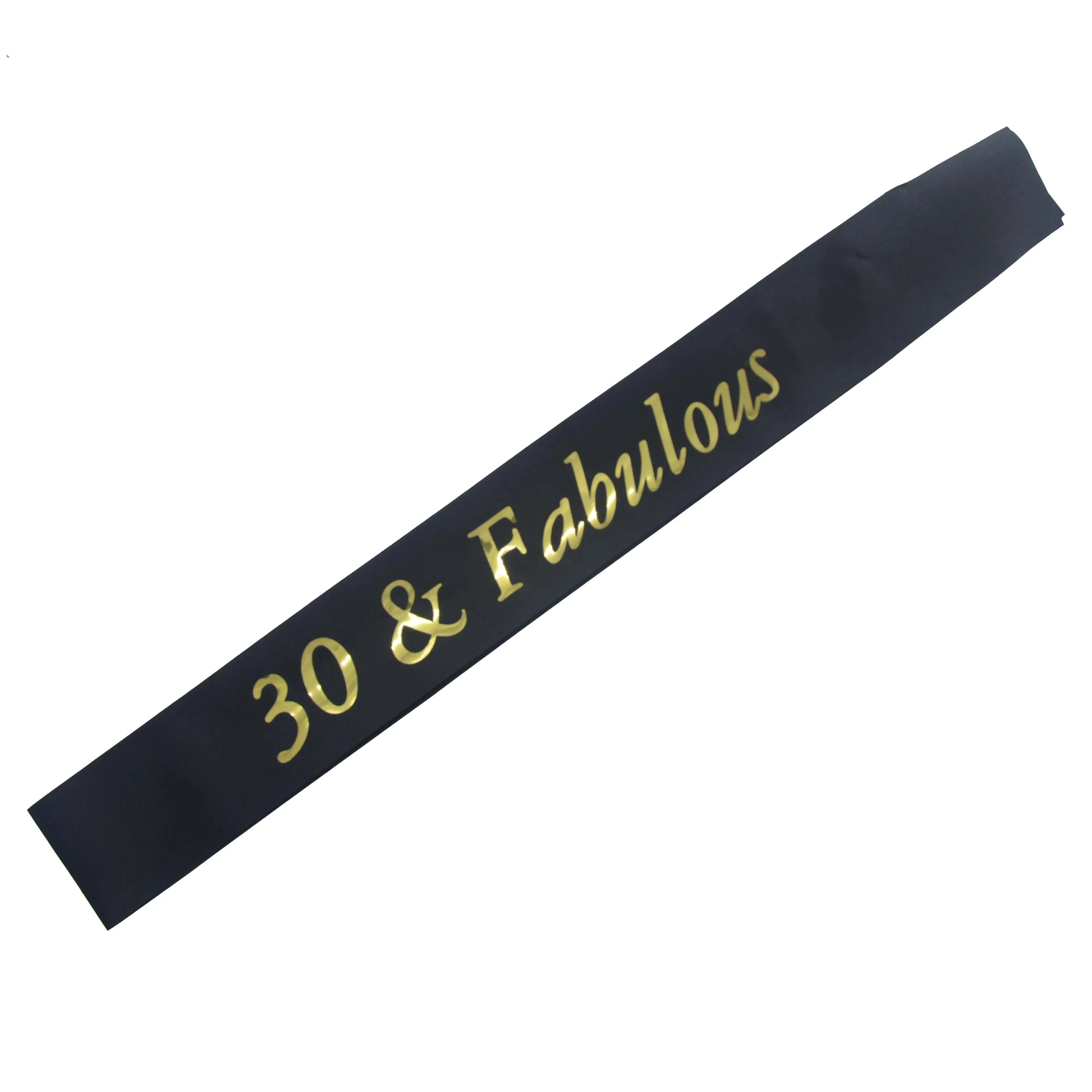30 and Fabulous Золотая блестящая лента для дня рождения 30 40 50 60 70 80 и сказочные атласными лентами 30th 40th 50th 60th 70th 80th День рождения расходные материалы - Цвет: 30 and Fabulous